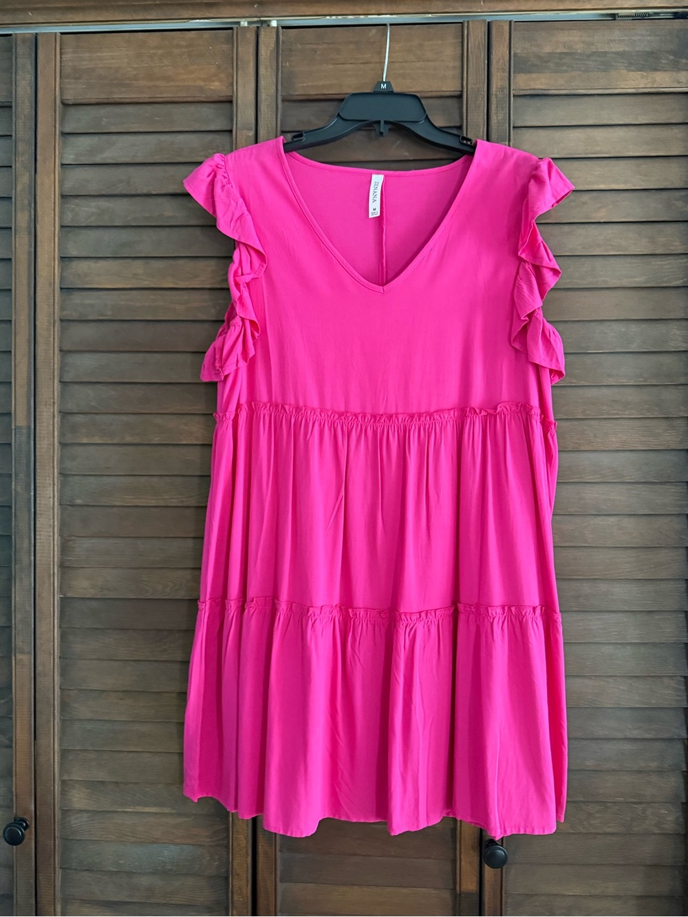 Zenana Outfitters Hot Pink V-Neck Dress
